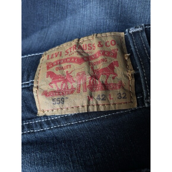 Levi’s 559 Relaxed Straight Men’s Stretch Denim Jeans Size 42x32 - Picture 11 of 15